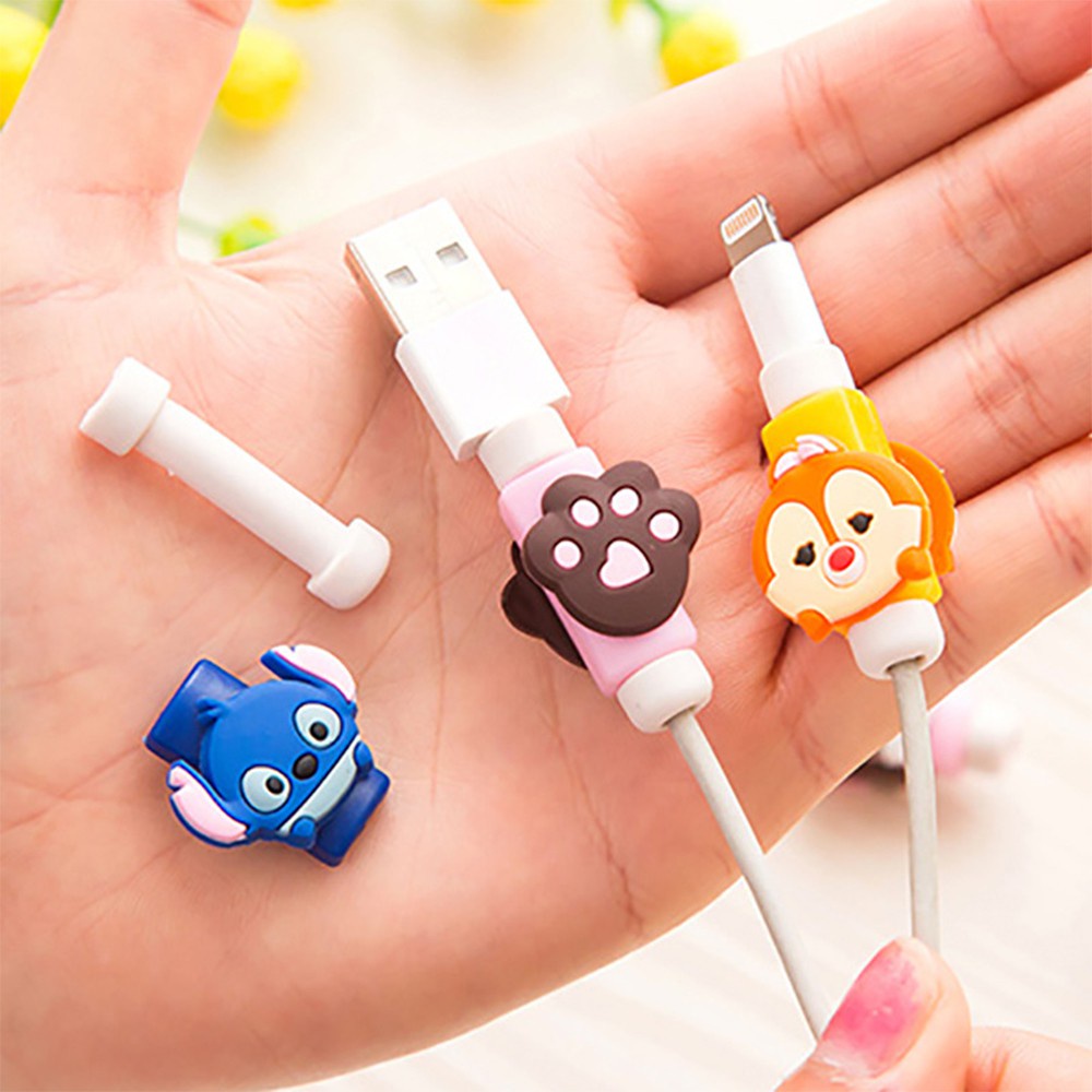 [Tổng Kho Sỉ] Đầu Nẹp Dây Sạc HOẠT HÌNH Cute Tránh Gẫy - Bảo Vệ Đầu Cáp Sạc Điện Thoại