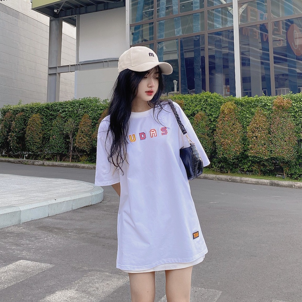 Áo thun tay lỡ UDAS phông Unisex nam nữ Cotton oversize form rộng GAME ON - Trắng | BigBuy360 - bigbuy360.vn