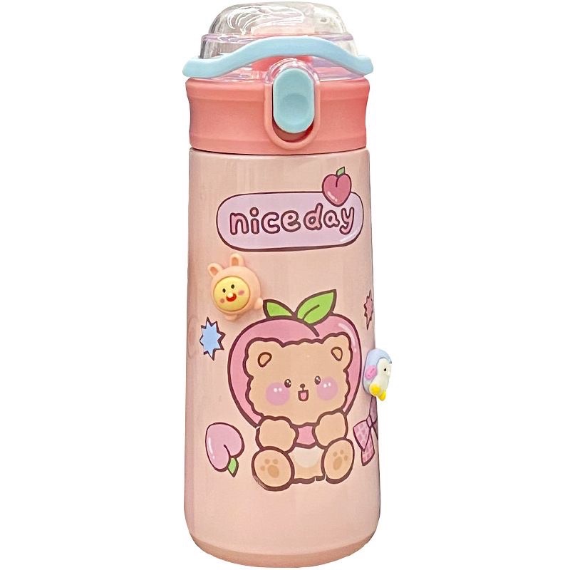 Bình giữ nhiệt cao cấp dung tích 500ml có ống hút,hoạ tiết siêu cute