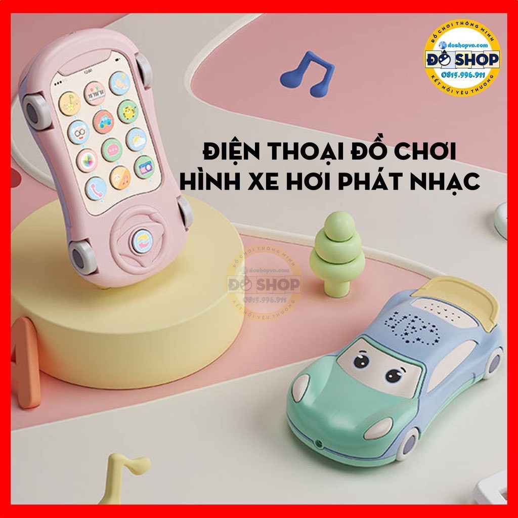 Ô Tô Phát Nhạc - Điện Thoại Đồ Chơi Có Đèn Nhạc Đa Năng Dành Cho Bé