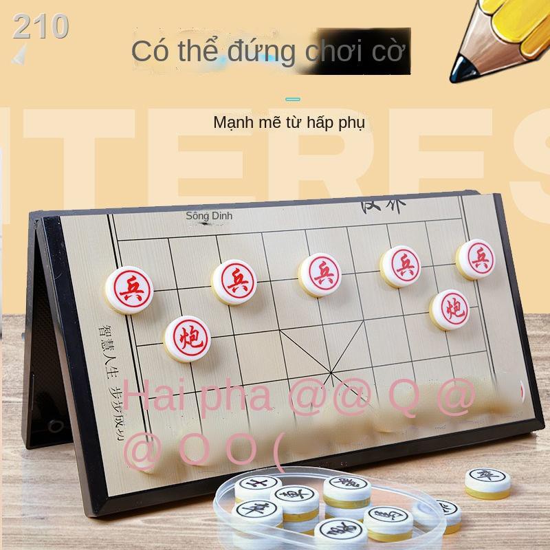 ►◙❖Cờ vua từ tính cầm tay trẻ em mới bắt đầu xếp với bàn học sinh gỗ rắn cao cấp kích thước lớn