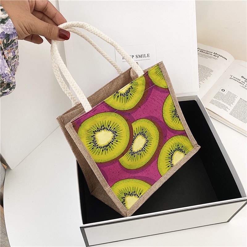 túi cói hoa quả mini sang chảnh