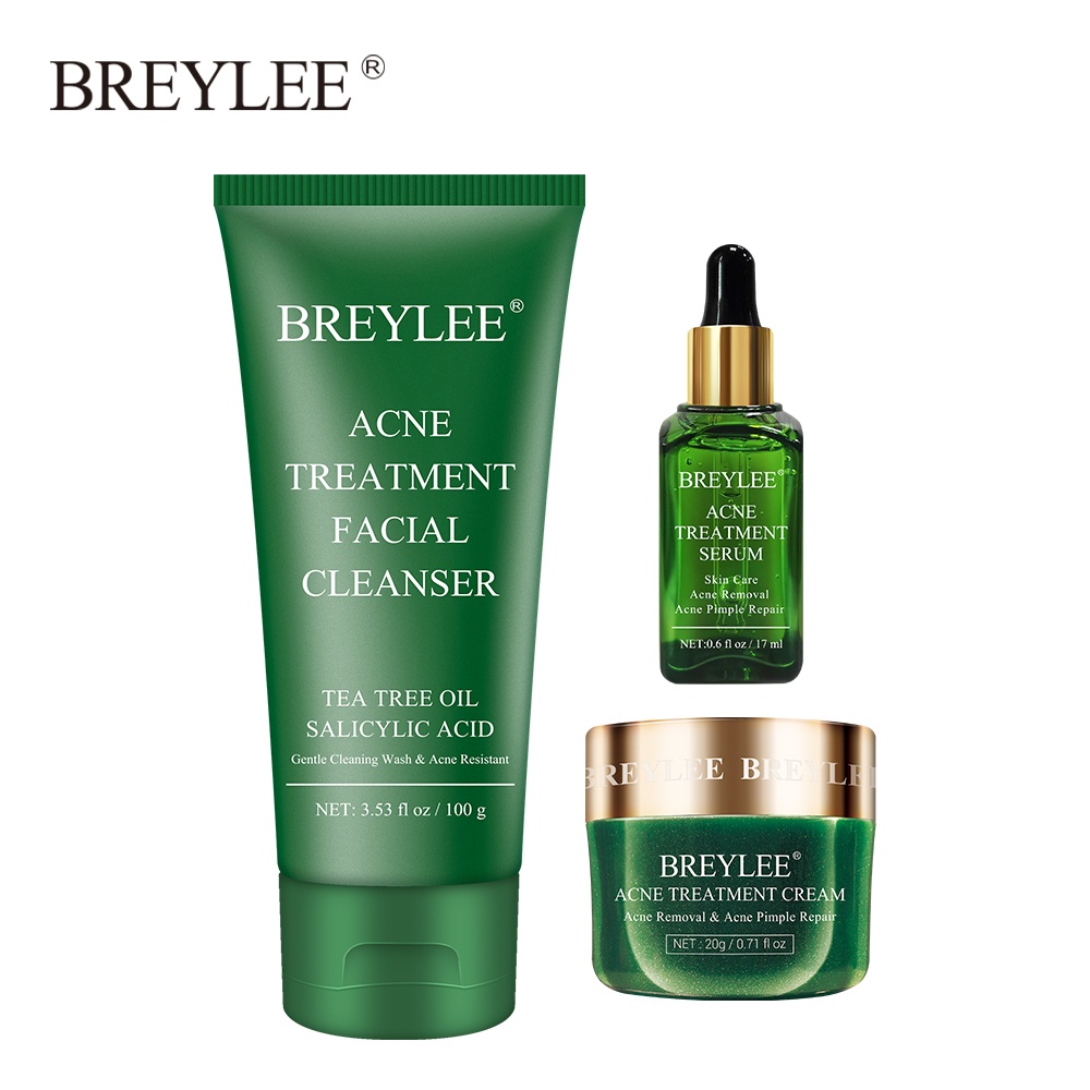 Bộ 3 Sữa Rửa Mặt/Kem Dưỡng/Serum Breylee Giúp Cải Thiện Mụn Nhanh Chóng Hiệu Quả cao 100g+20g+17ml