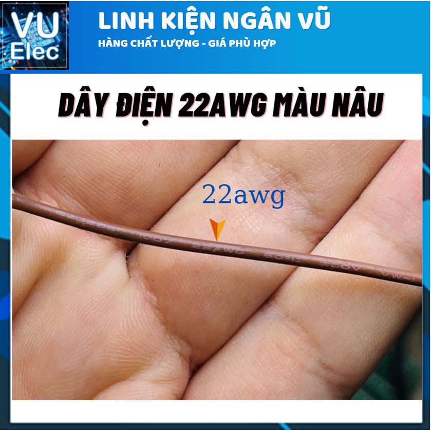 [5 mét] Dây điện 22AWG lõi đồng mã niken hàng xịn