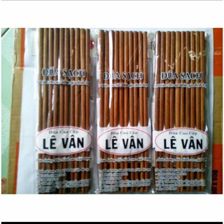 Bịch 10 đôi đũa gỗ LV tiện dụng - Việt (đũa màu sáng) C20