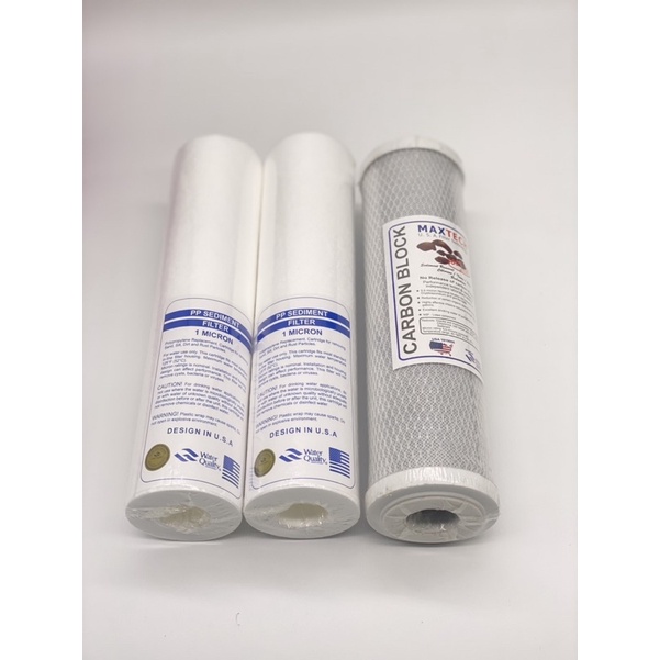 Bộ 3 lõi lọc nước: 2 lõi pp 10inch + 1 lõi cto 10inch