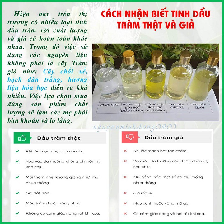 Tinh Dầu Tràm Huế Nguyên Chất 100ml - Tinh dầu tràm giúp giữ ấm, xông phòng hiệu quả