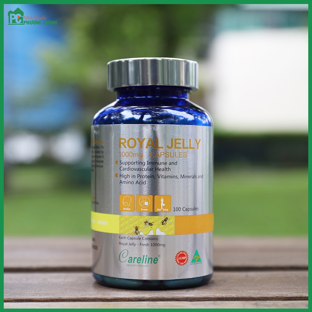 Viên Uống Sữa Ong Chúa Úc Royal Jelly CareLine 1000mg - Sáng Đẹp Da, Chậm Lão Hóa, Tăng Cường Sức Khỏe