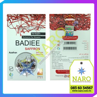 Saffron - Nhuỵ Hoa Nghệ Tây Hiệu Badiee 100% Hàng nhập khẩu IRAN 0,5g (Date 2021)