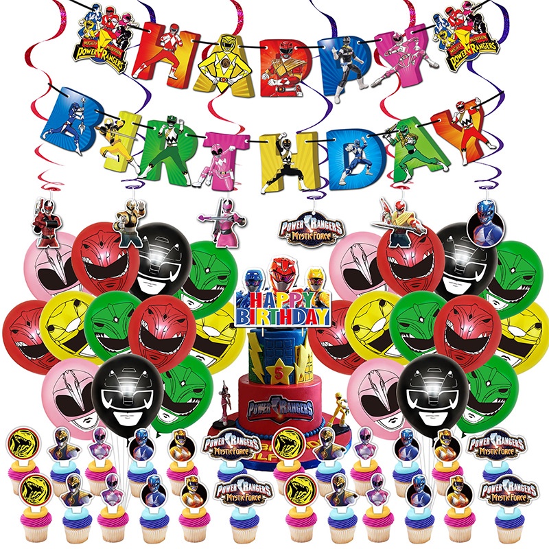Kira Power Rangers set Bong Bóng Trang Trí Tiệc Sinh Nhật Cho Bé