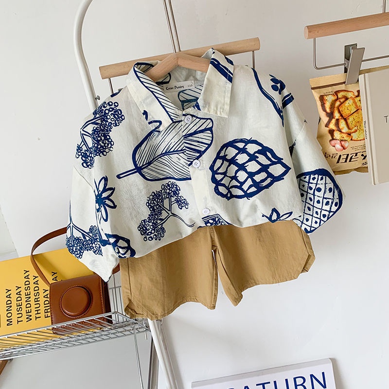 Áo Sơ Mi Ngắn Tay Thời Trang Mùa Hè Dành Cho Bé Trai 2022