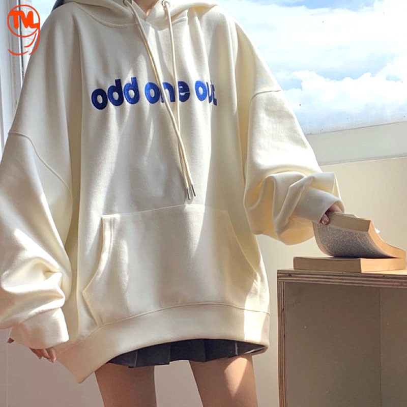 Áo hoodie nữ TVL1999, áo khoác nỉ nữ trùm đầu in chữ tay bồng From rộng phong cách Hàn Quốc size < 70kg | BigBuy360 - bigbuy360.vn