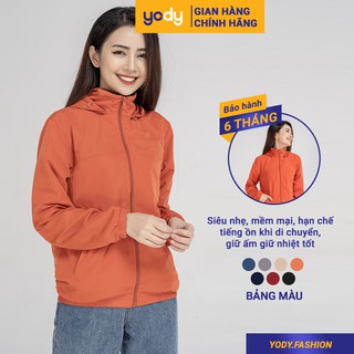 Áo khoác nữ YODY 2 lớp , áo gió chất vải mềm mịn hạn chế sột soạt AKN3002