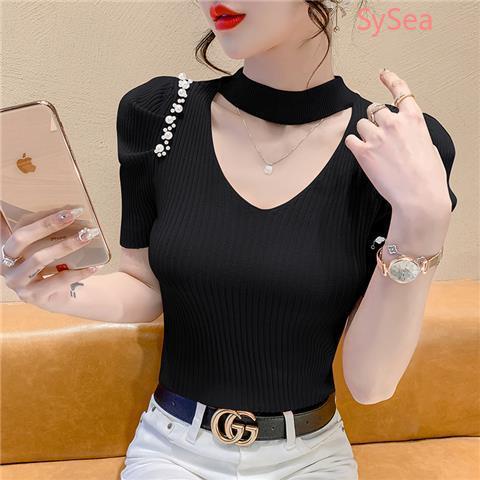 Áo Dệt Kim Cổ Chữ V Quyến Rũ Thời Trang Mùa Hè Cho Nữ