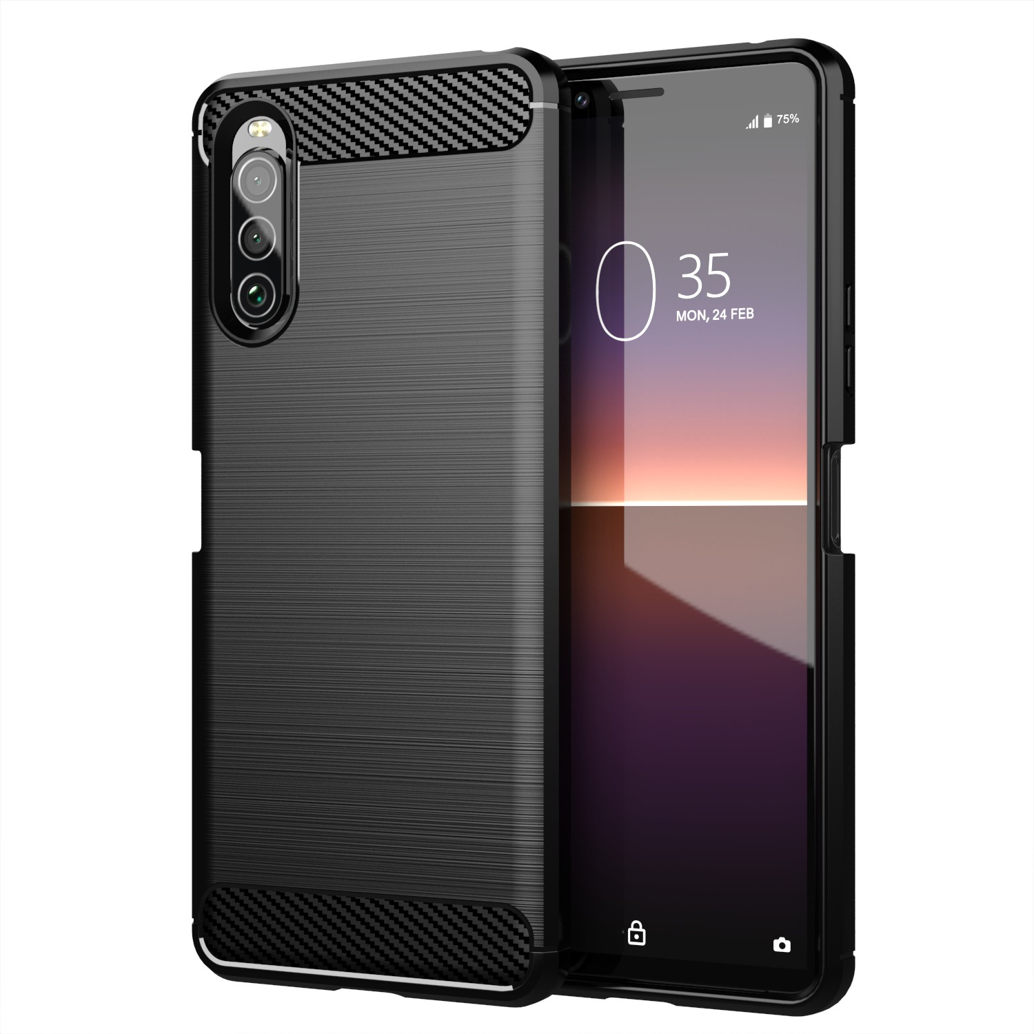 ốp điện thoại Bảo Vệ Điện Thoại Màu Trơn Cá Tính Cho Sony Xperia 10 II Phone Case Xperia 10 Plus  8 5 1 II  ACE L3 TPU Armor Silicone Bumper Carbon Fiber Cover