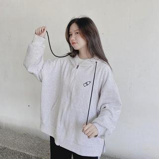 ÁO KHOÁC NỈ HÌNH CHAI NƯỚC XẺ TÀ BASIC - ÁO HOODIE MILK DÂY KÉO UNISEX THÊU BÌNH SỮA ĐEN TRẮNG XÁM