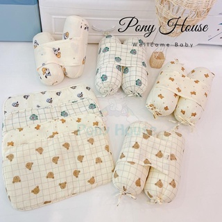 Bộ gối chặn xô sơ sinh bunny xô muslin ruột bông tự nhiên siêu mềm mại chống giật mình cho bé sơ sinh