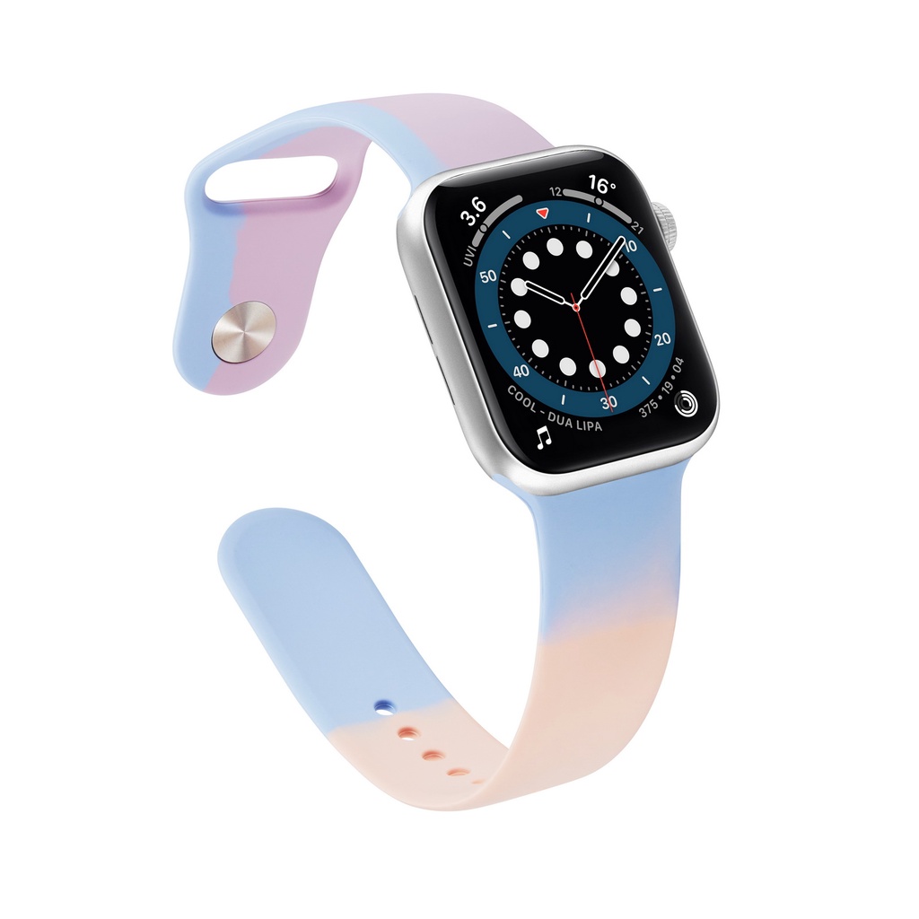 Dây đeo silicon cho đồng hồ Apple Watch dòng 7 6 SE 5 4 3 2 1 iWatch 45mm 41mm 44mm 40mm 42mm 38mm nhiều màu tùy chọn