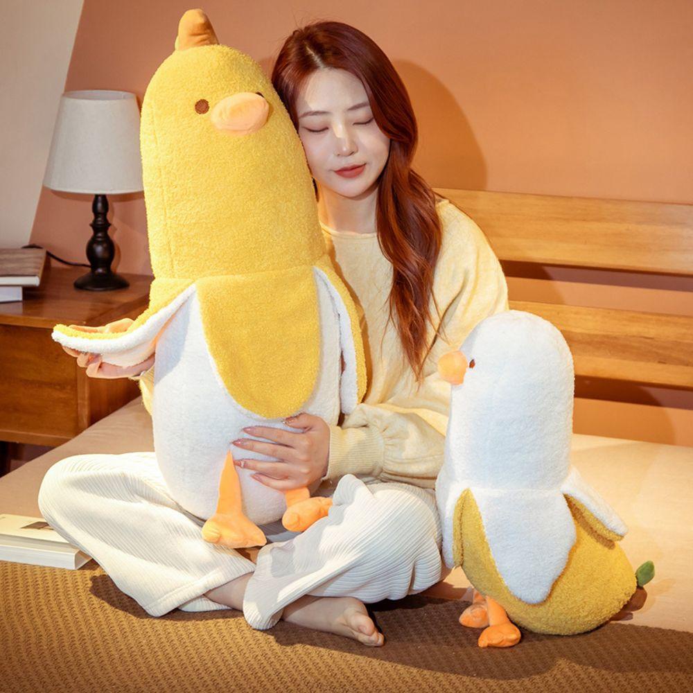 Đồ chơi nhồi bông Hình Vịt Chuối Mềm Mại Trang Trí Phòng Bé