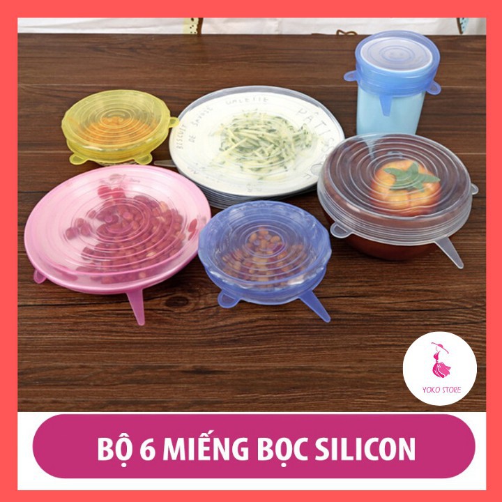 [Bộ 6 miếng] Lắp đậy silicon bảo vệ thực phẩm QLG