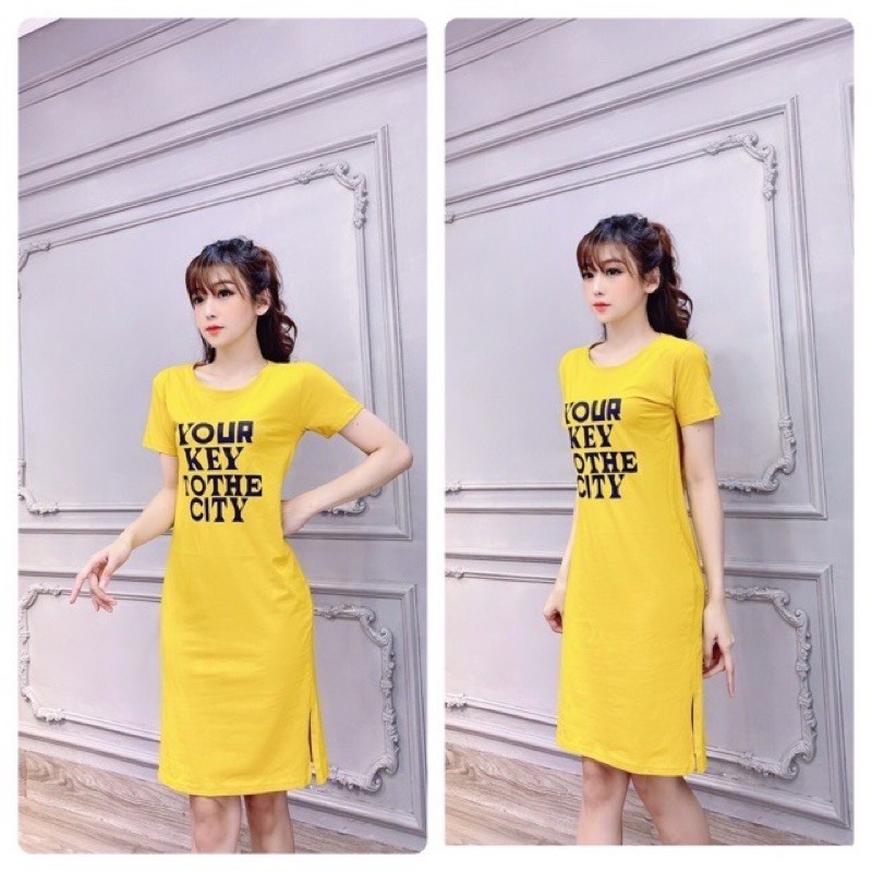 Đầm THUN THÁI xẻ tà (bao chất đẹp) | BigBuy360 - bigbuy360.vn