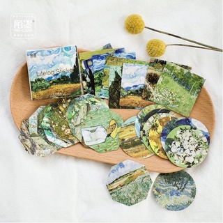 Bộ 45 miếng dán trang trí sổ tay/ album ảnh/ sổ tay diy hình tranh van gogh độc đáo