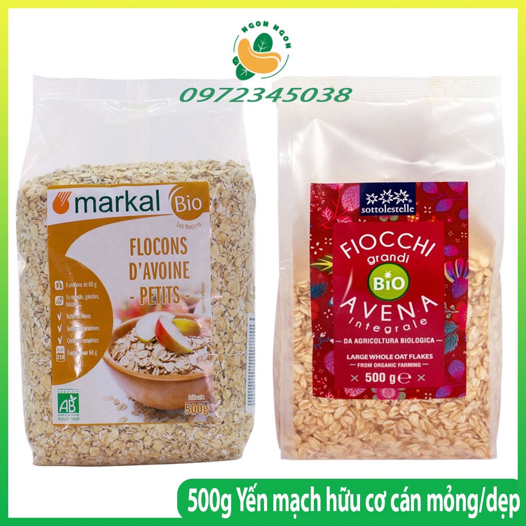 (Organic) Yến mạch cán mỏng/dẹp hữu cơ 500g