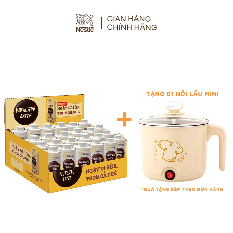 Thùng 24 hộp cà phê uống liền Nescafé® Latte (hộp 180ml)