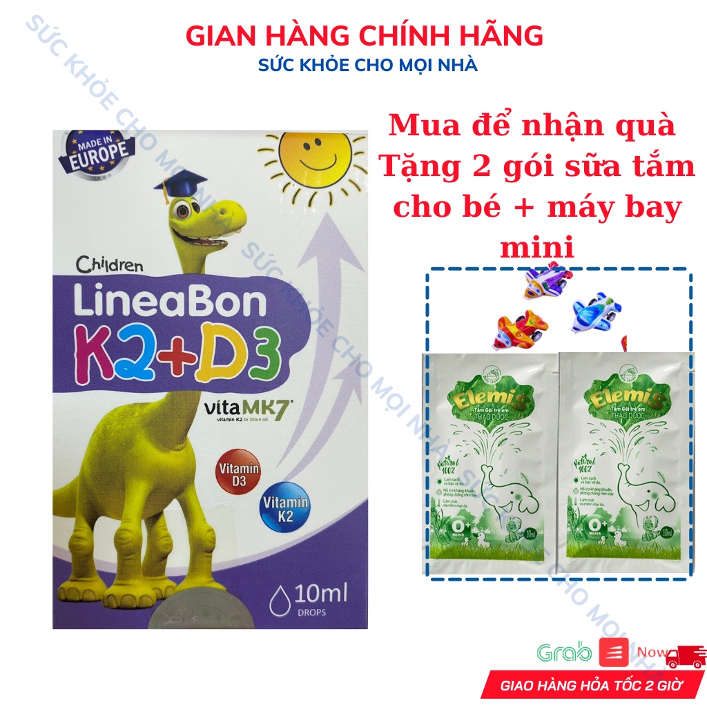LineaBon K2+D3.Bổ Sung Vitamin K2D3 Tăng Cường Hấp Thu Canxi Tối Đa Trẻ Cao Lớn Khỏe Mạnh