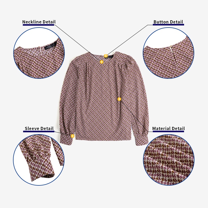 Áo kiểu ZANZEA cổ tròn tay phồng in họa tiết phong cách retro thời trang cho nữ