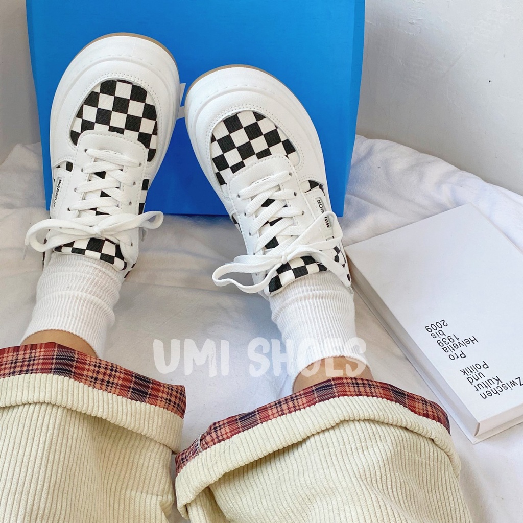 [LOẠI 1-SẴN] Giày Thể Thao Nữ Đế Bằng Bánh Mì Basic mã PAS Caro vải canvas bata mới hot phong cách đẹp cá tính Hàn Quốc