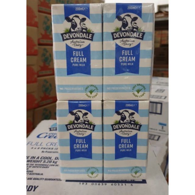 Sữa tươi nguyên kem Devondale 200ml. 1 thùng 24 hộp