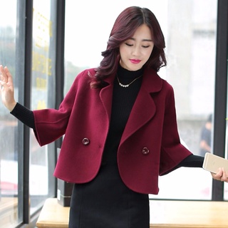 Áo dạ nữ khoác vest dáng ngắn tay lỡ phong cách hàn quốc 2021_ A6
