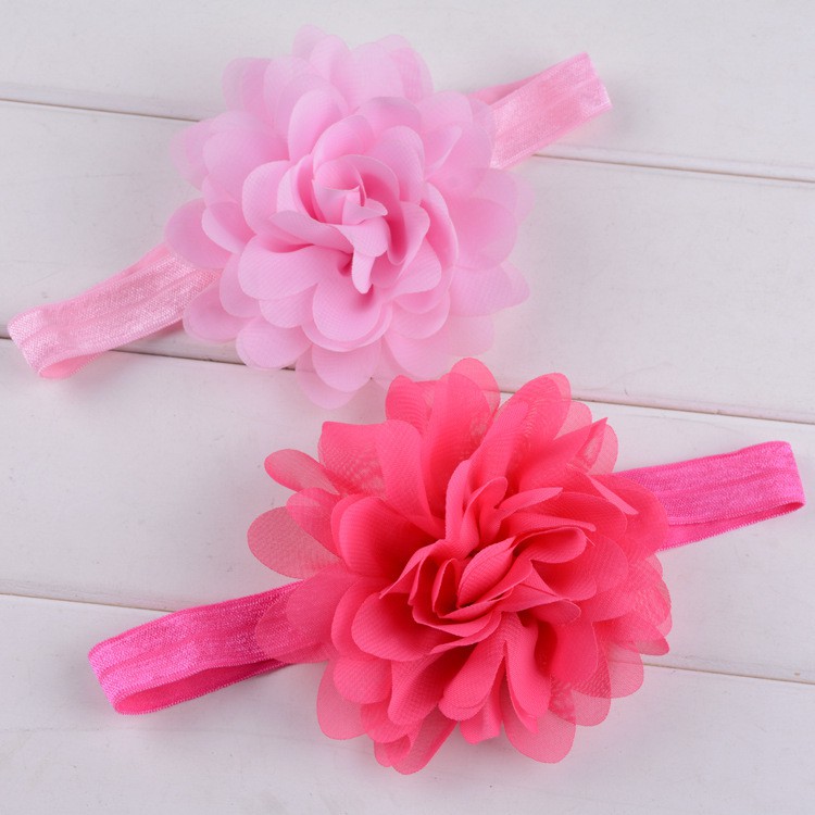 Băng đô thun hình hoa voan cắt layer 10cm cho trẻ em