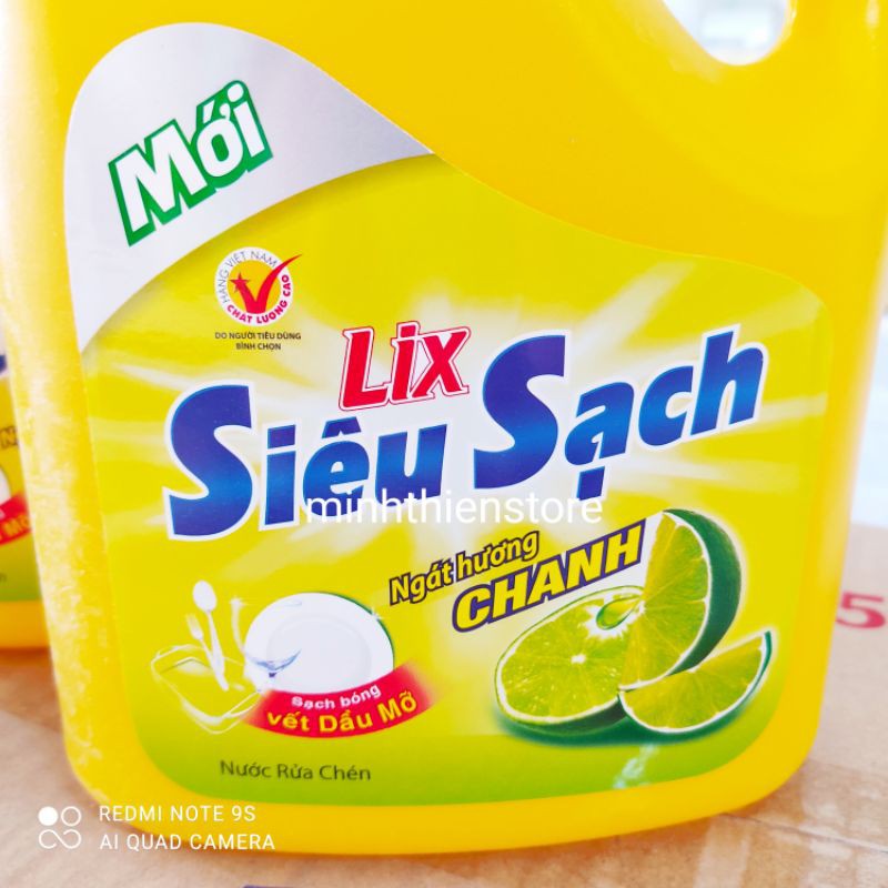 Nước rửa chén Lix siêu sạch siêu tiết kiệm ngát hương chanh 1.5 kg