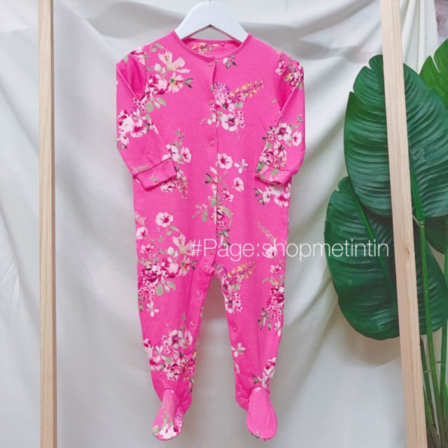 Body sleep suit next- Body liền tất cho bé ( hồng đậm 1m,3m,6m,9m,12m,18m,24m) form to