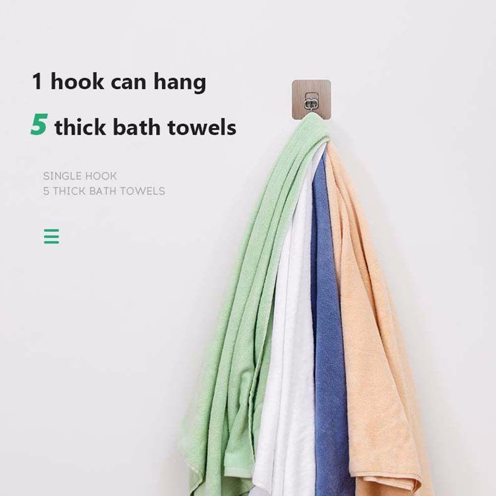 Set 5 / 10 Móc Treo Đồ Dán Tường Tự Dính Tiện Dụng Cho Nhà Tắm Giá Đỡ