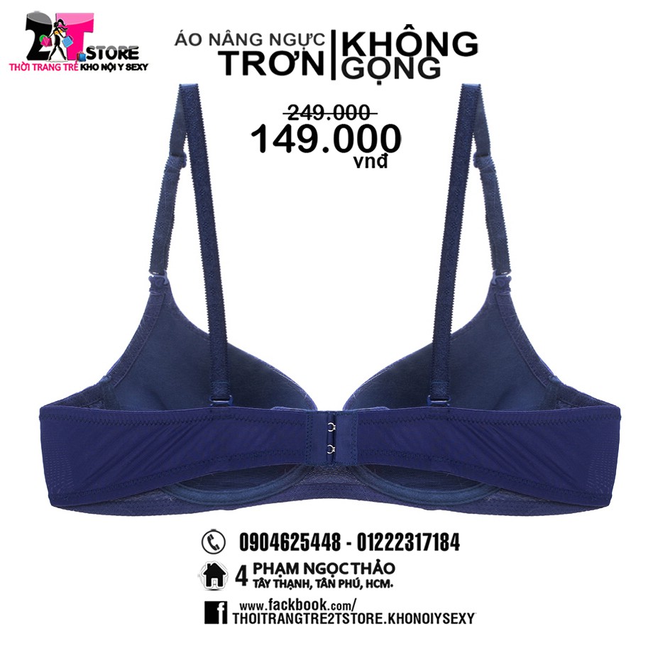 Áo Nâng Ngực Cotton Không Gọng Trơn (Xanh Dương)