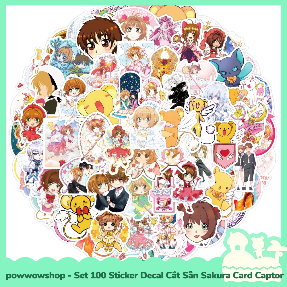 [Sẵn VN - Hỏa Tốc] Set 100 Sticker Mini Decal Dán Trang Trí Vật Dụng Mẫu Anime Manga Sakura Card Captor Collectible Cute