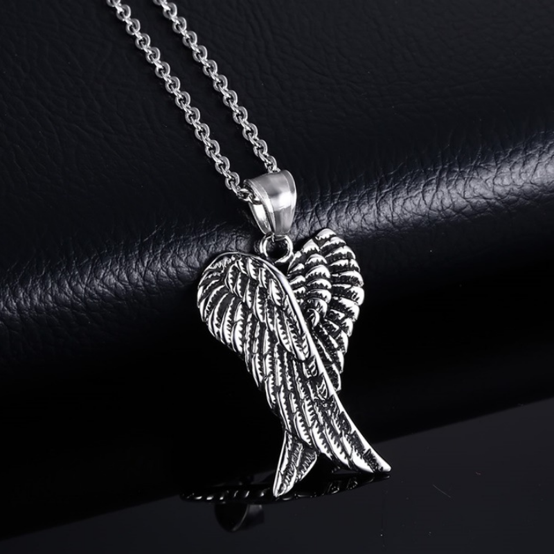 Men's Personality Necklace European and American Retro Wing Necklace