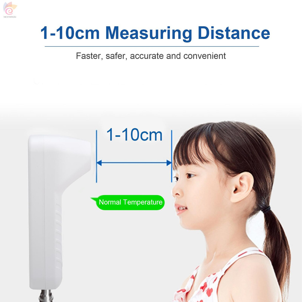 ET Wall Mounted Non-contact IR Thermometer with Multi-Language Voice Broadcast ℃/ ℉ Auto Measuring Forehead Thermometers 3-Color Fever Alarm  Wall or Tripod for Home Office School Public Places
