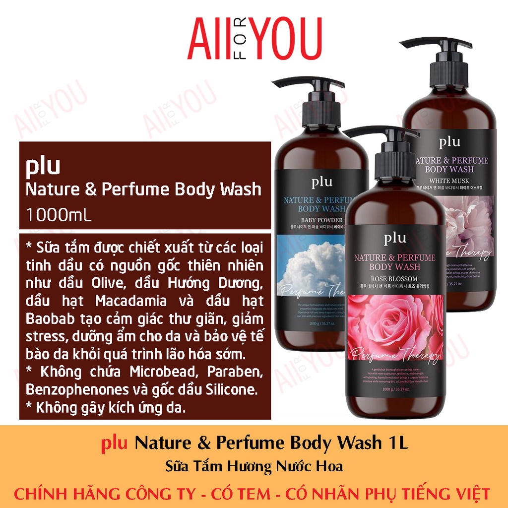 [MEDIHEAL VN pp] Plu Nature &amp; Perfume Body Wash 1L - Sữa Tắm Hương Nước Hoa (3 Mùi Hương)