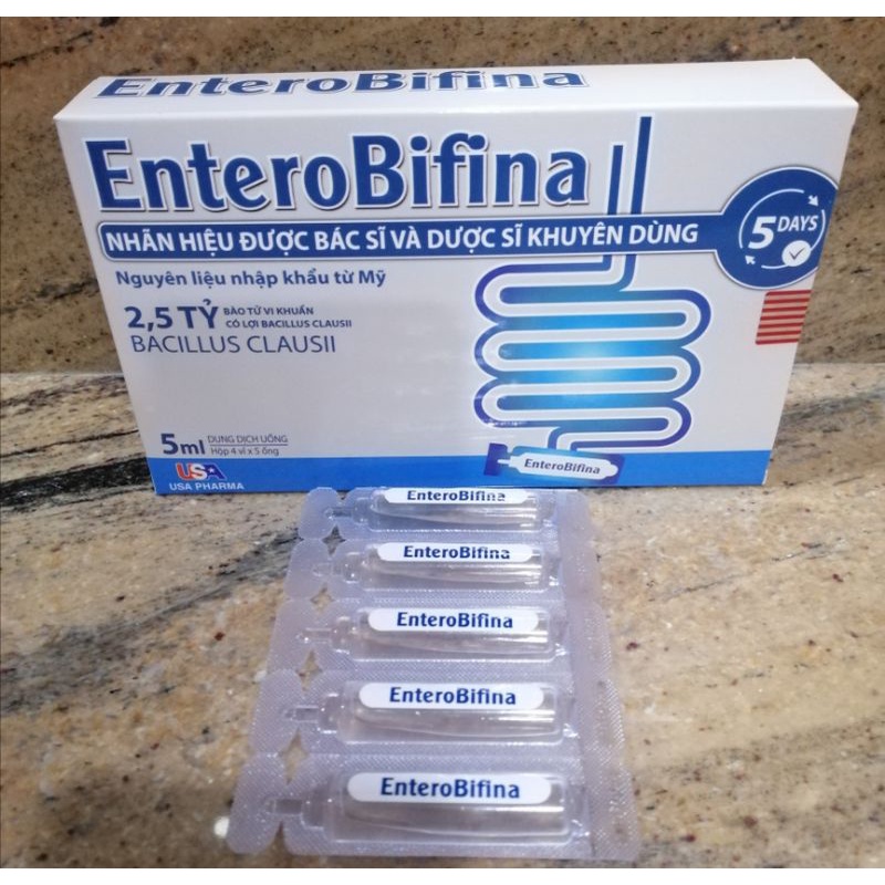 Men vi sinh enterobifina dạng nước, giúp cân bằng hệ tiêu hóa.