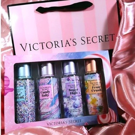 Set 4 Chai Xịt Body VICTORIA'S SECRET Hương Kẹo Ngọt Kèm Túi Quà Siêu Hot