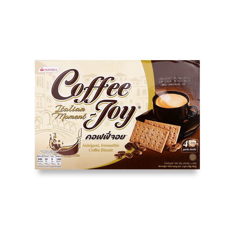 Combo 5 Hộp Bánh quy cà phê Coffee Joy 180g 4 gói