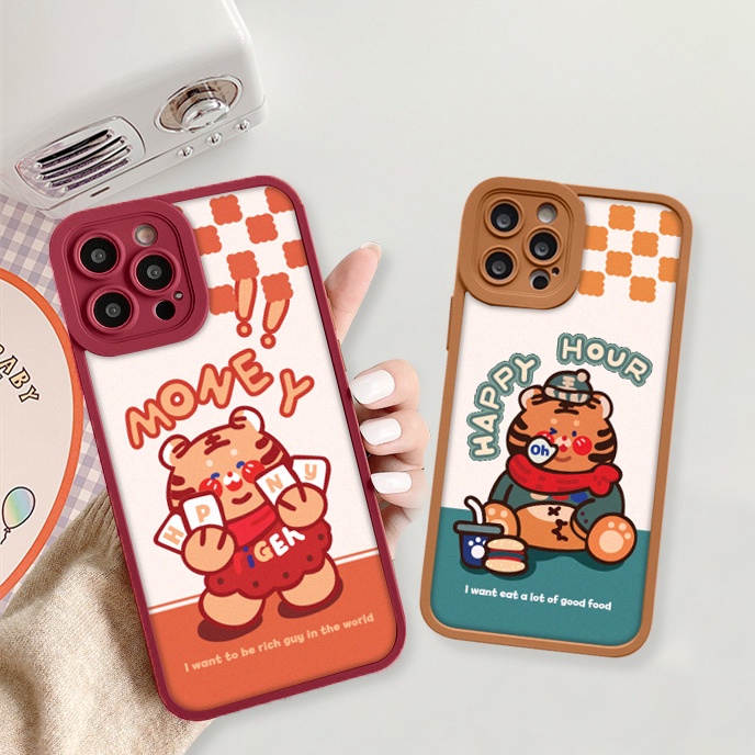 Ốp lưng iphone cạnh vuông lỗ camera tiger happy 6/6splus/7/7plus/8/8plus/x/xr/xs/11/12/13/pro/max/plus/-Sale Sốc A2-3