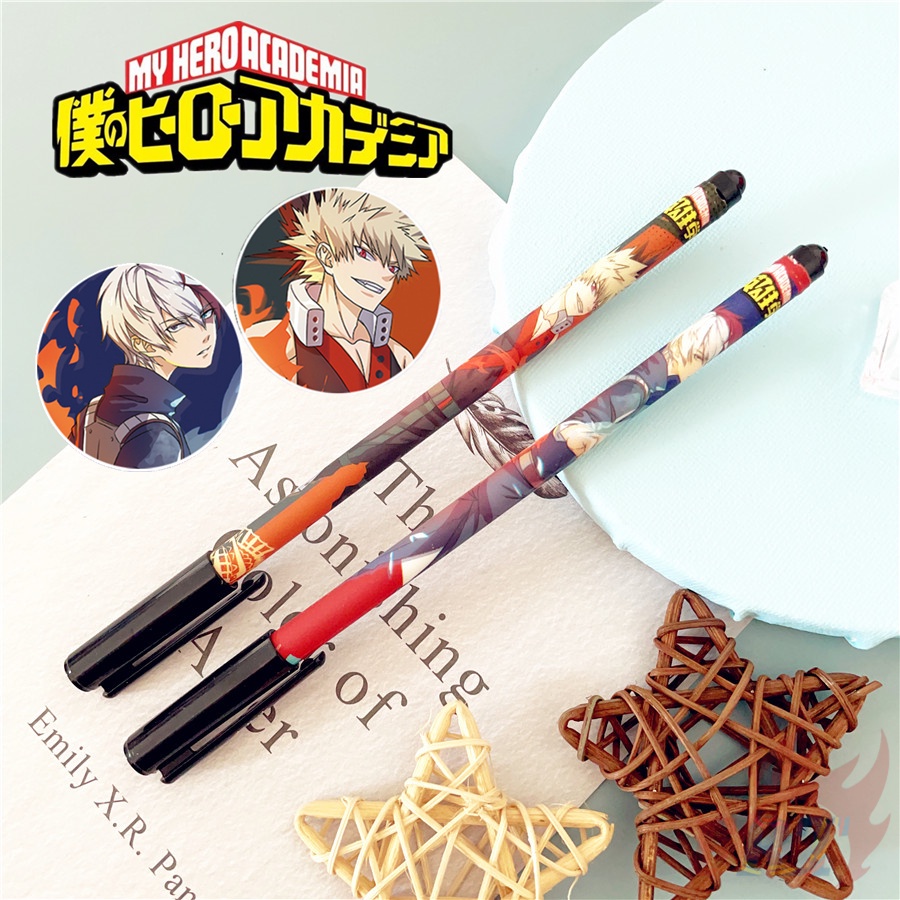 ❀ Bút Bi Q-1 My Hero Academia Độc Đáo ❀ 1 Bút Mực Gel Hình Anime Bakugou Katsuki / Todoroki Shoto