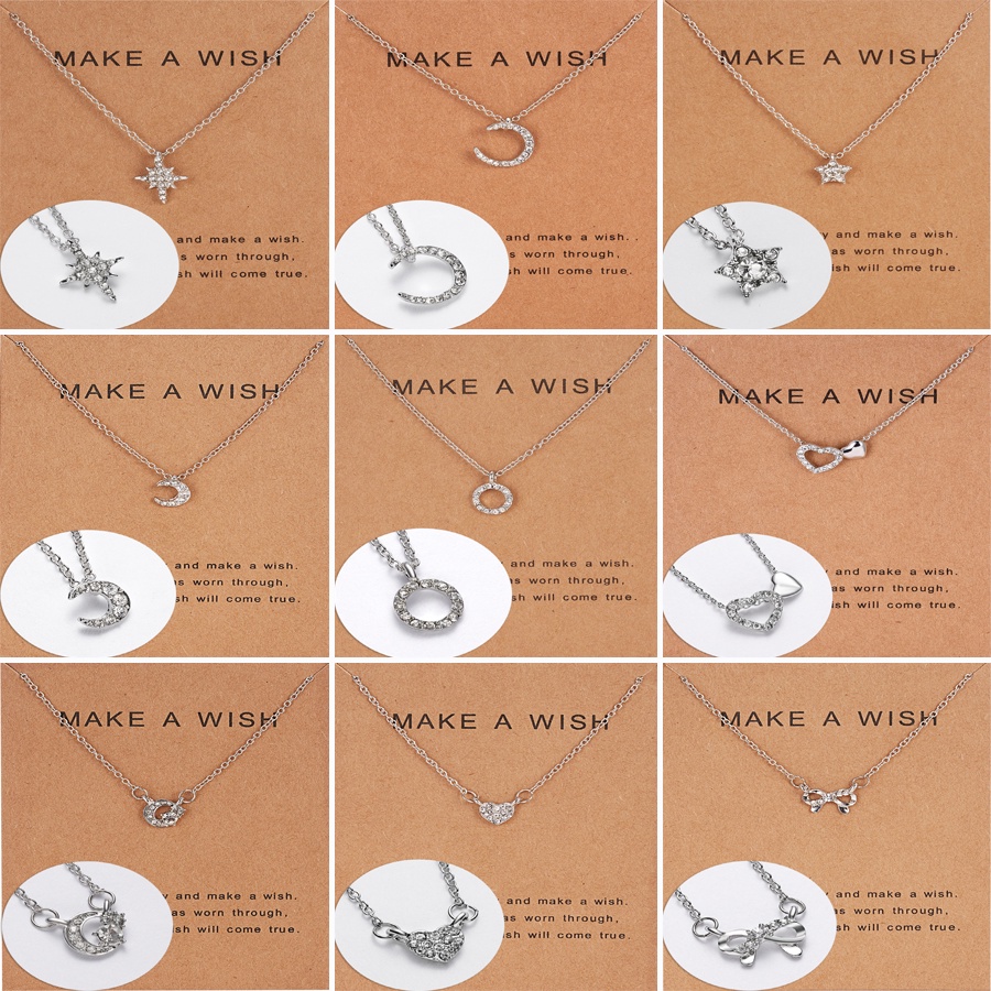 Vòng cổ mặt đính đá kim cương giả thời trang cho nam nữ