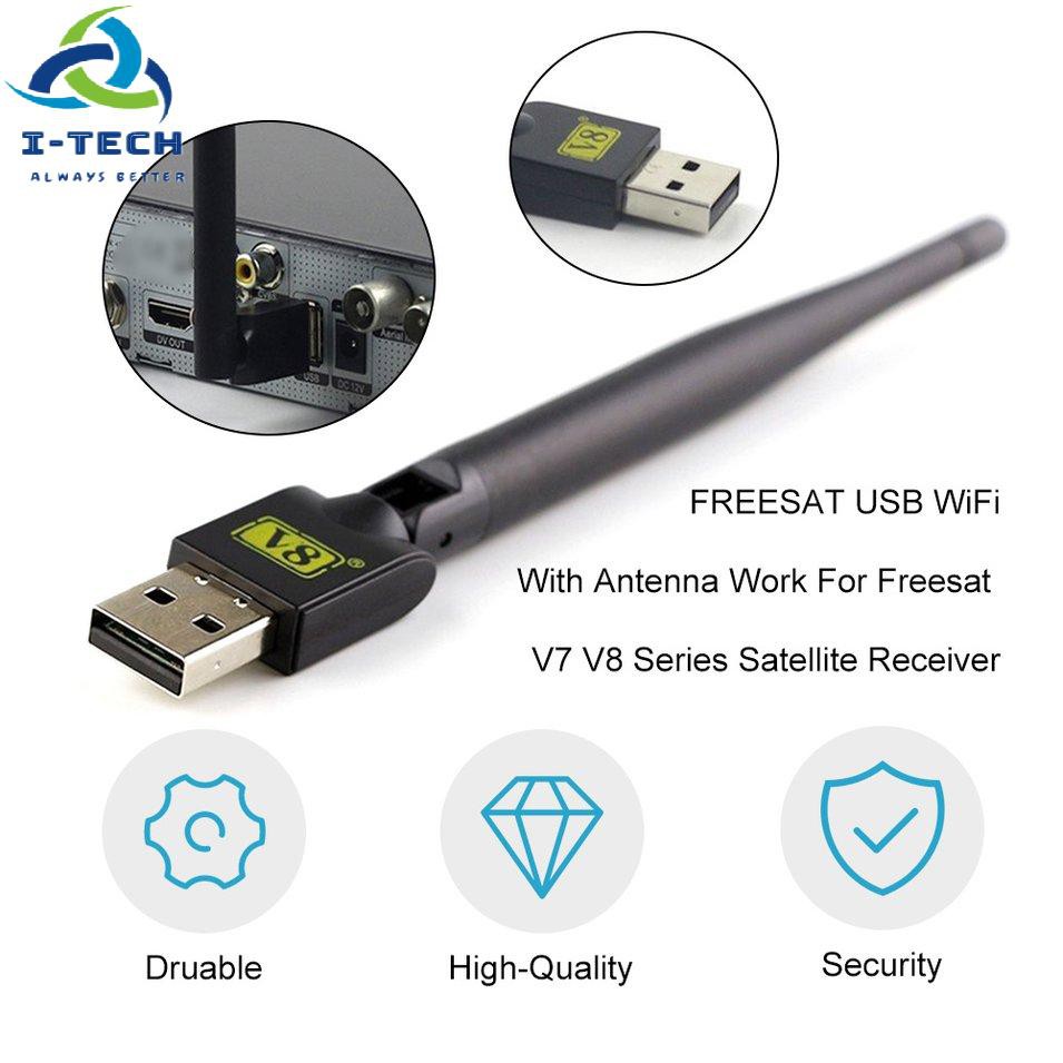 Đầu Thu Sóng Vệ Tinh Freesat Usb Wifi Với Ăng Ten Cho Freesat V7 V8 Series