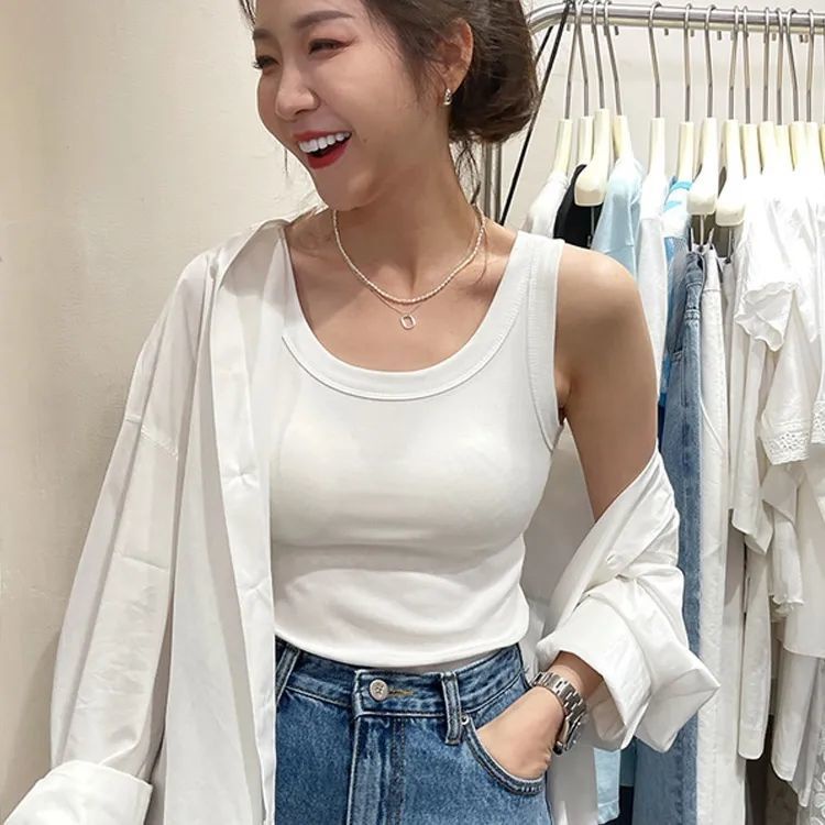 Áo Tank Top Dệt Kim Sát Nách Phong Cách Thể Thao Cao Cấp Cho Nữ